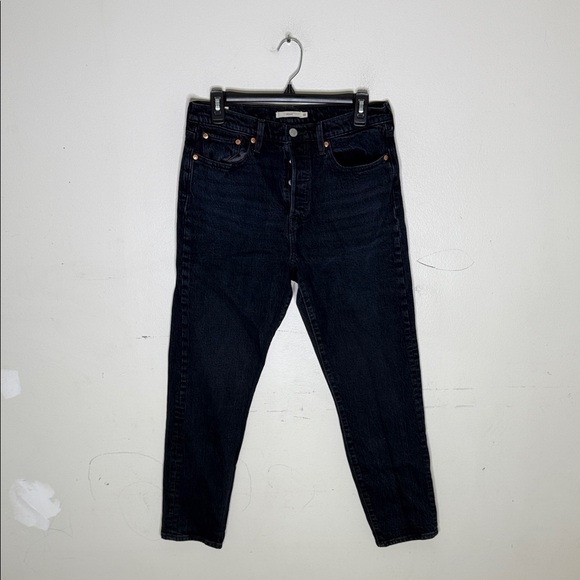 Levi's Dark Indigo Blue / Black Denim Straight Leg Jeans Size 30 - Picture 1 of 7